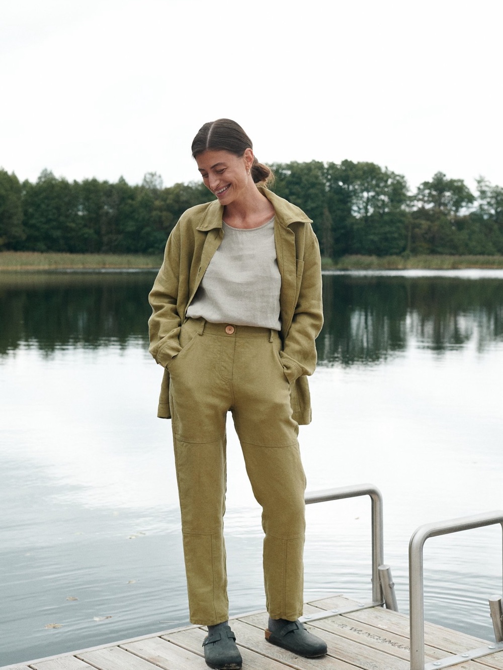 Linenfox Brooke Trousers in Olive